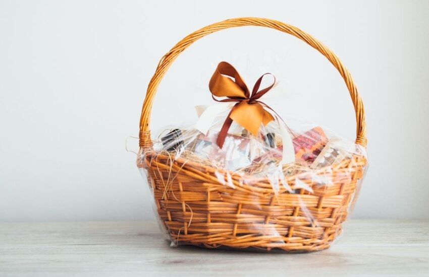 beautiful flower gift basket