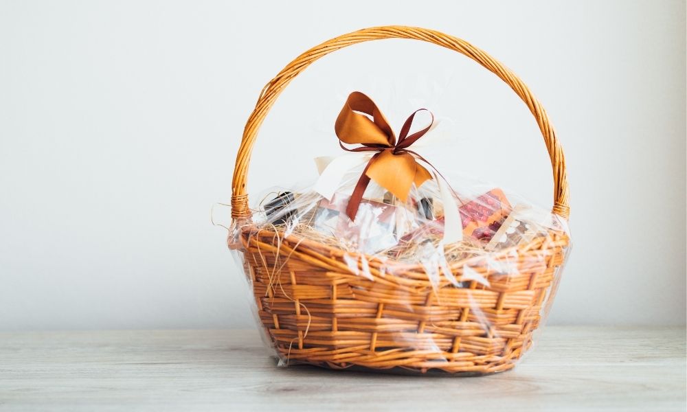 beautiful flower gift basket